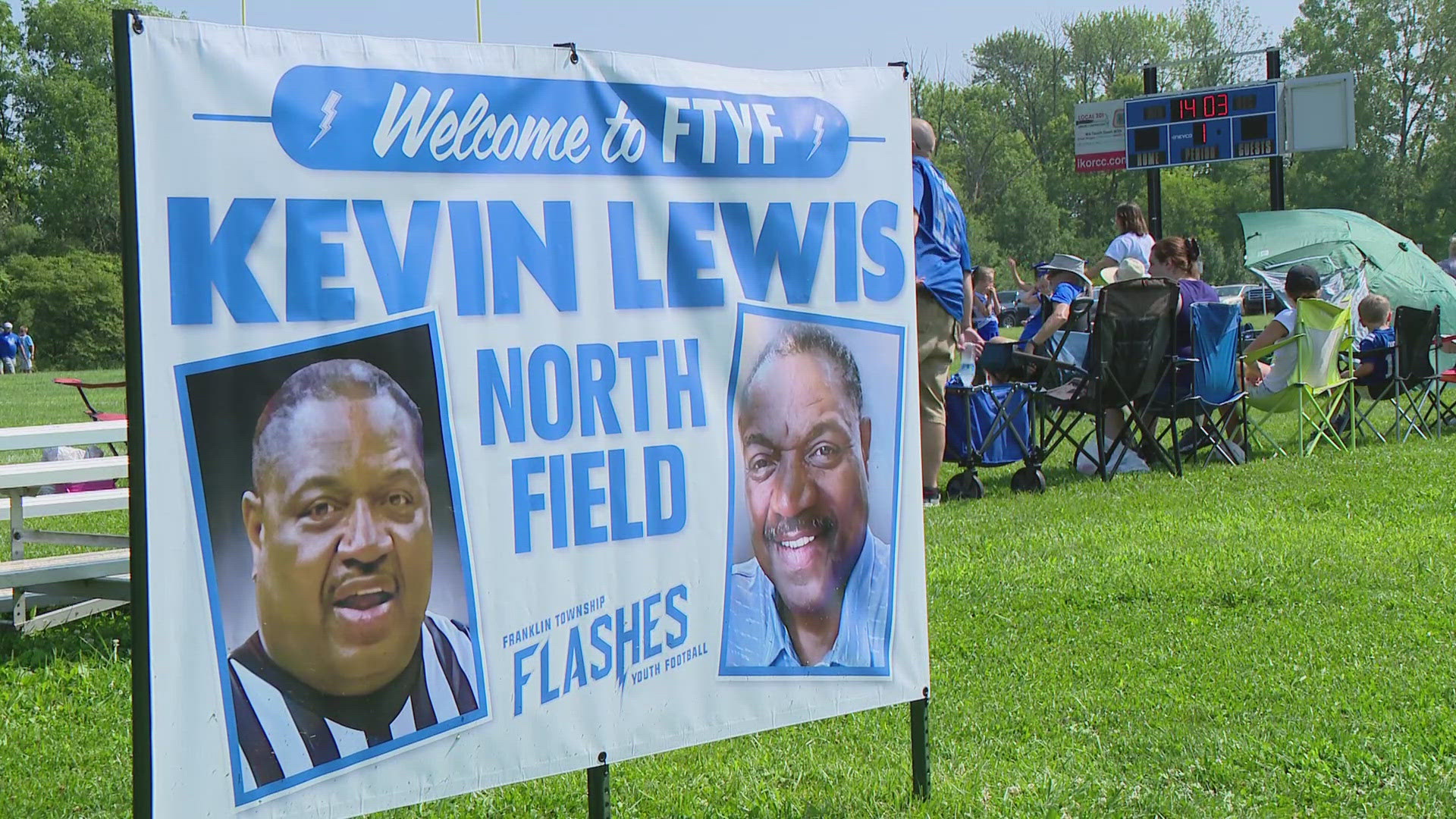 The Franklin Township Youth Football League renamed one of its fields the Kevin Lewis North Field on Saturday.