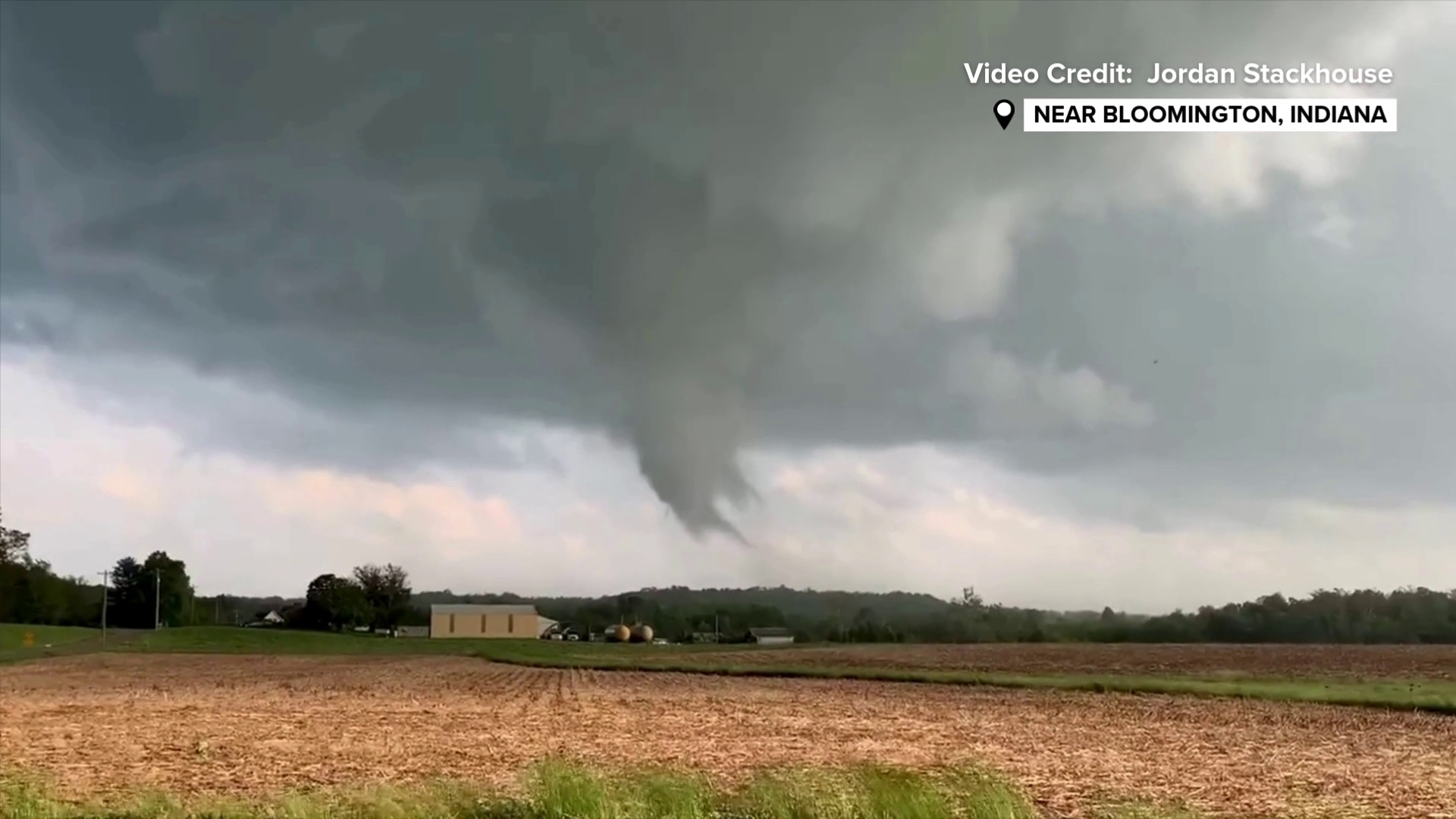 Storm chaser Jordan Stackhouse took footage of a tornado near Bloomington, Ind. from Friday, May 16, 2025.