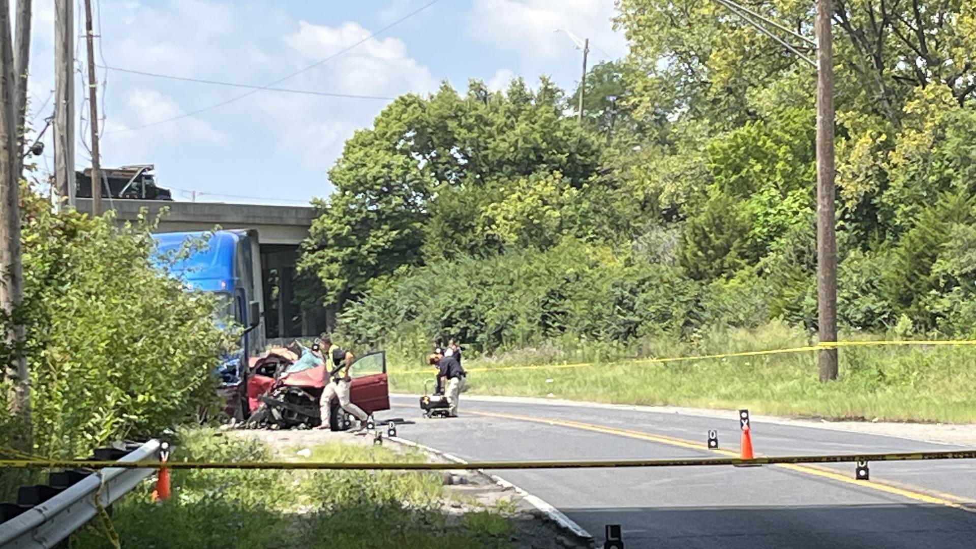 4 firefighters taken to hospital after fire truck overturns | wthr.com
