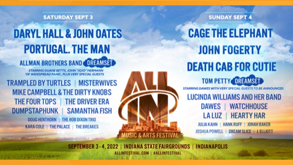 Daily lineup, ticket info for All IN Music & Arts Festival