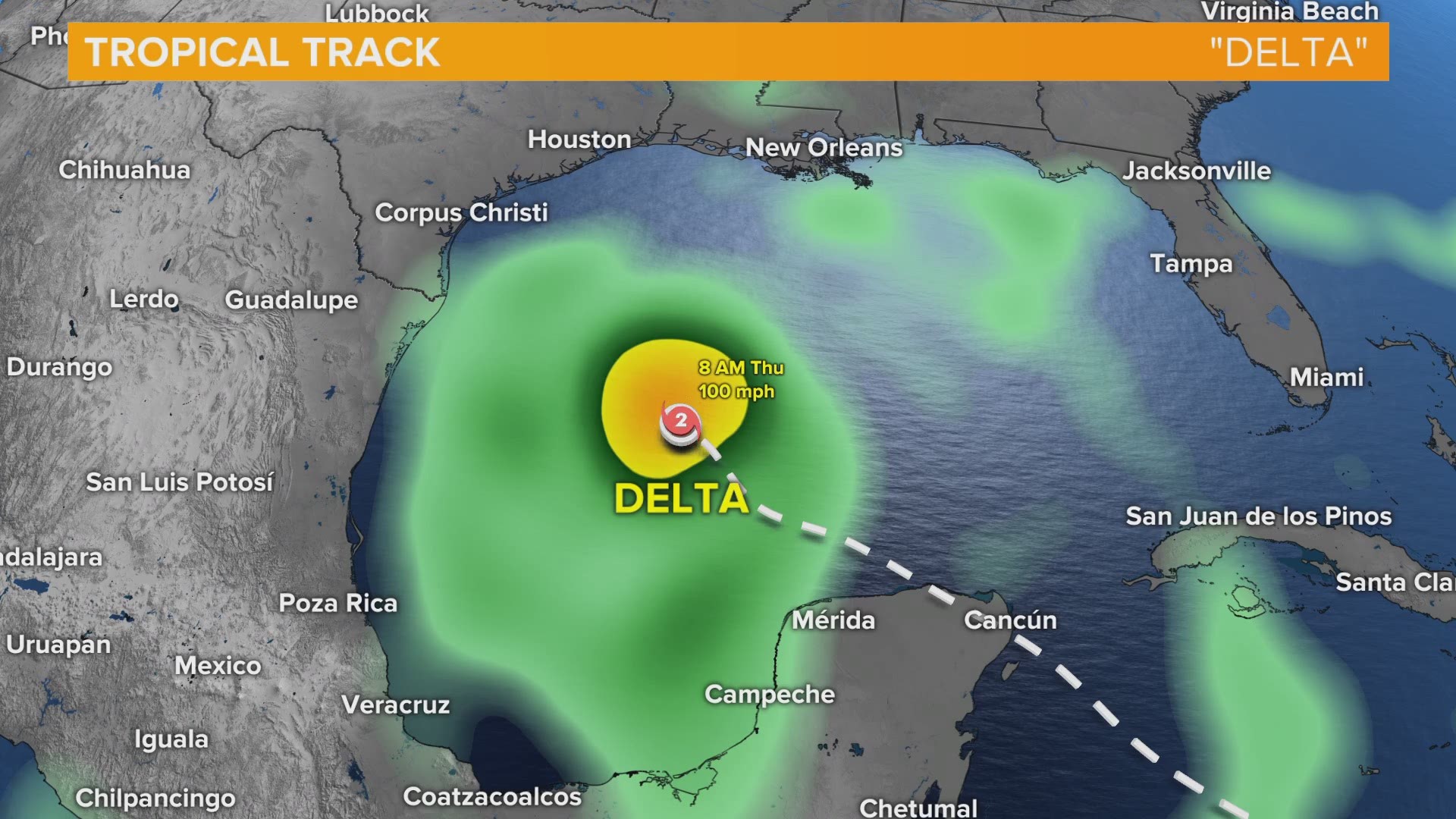 Delta makes landfall Friday afternoon and then tracks north.