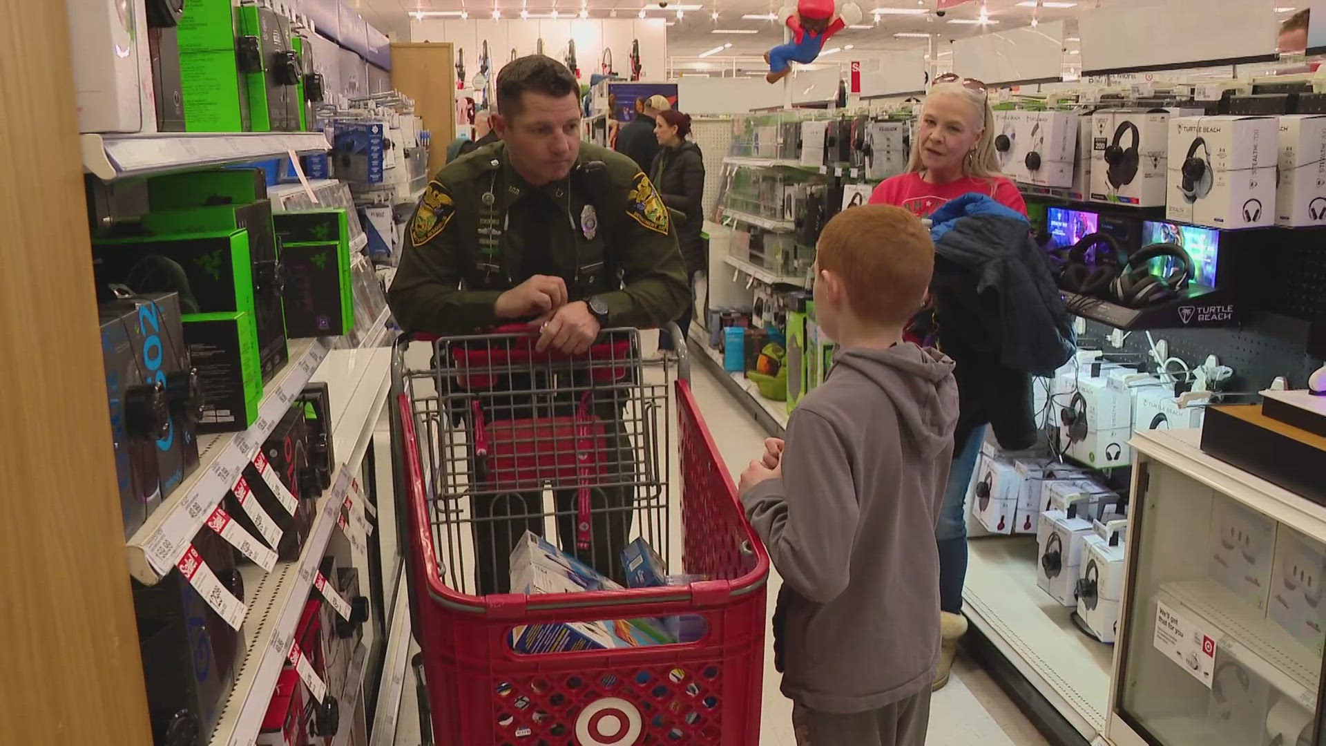 This experience is through "Shop for Kids," an organization that brings together ISP and several Hamilton County Agencies to help families buy Christmas presents.