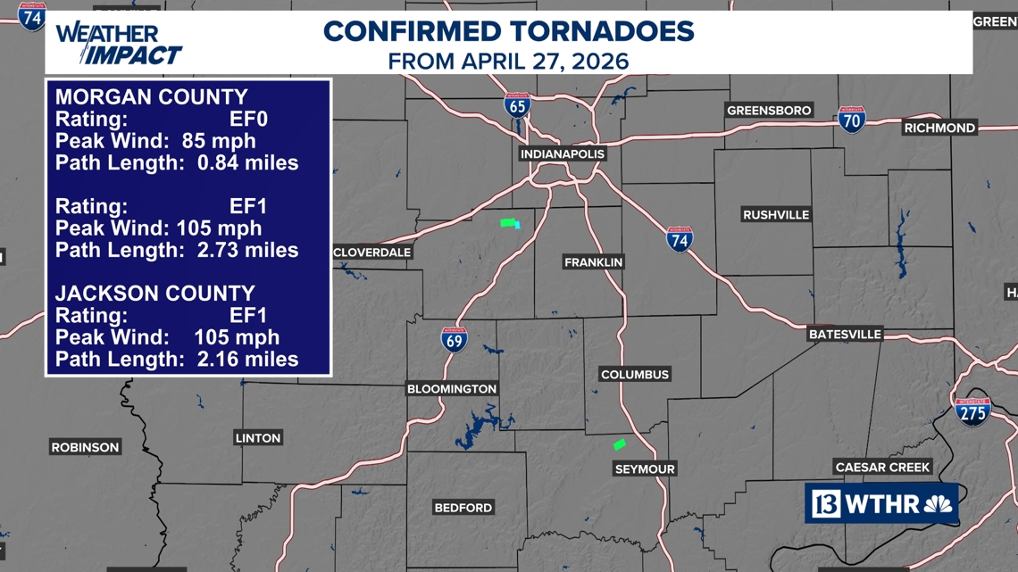 3 tornadoes touched down in Morgan, Jackson counties Monday, according ...