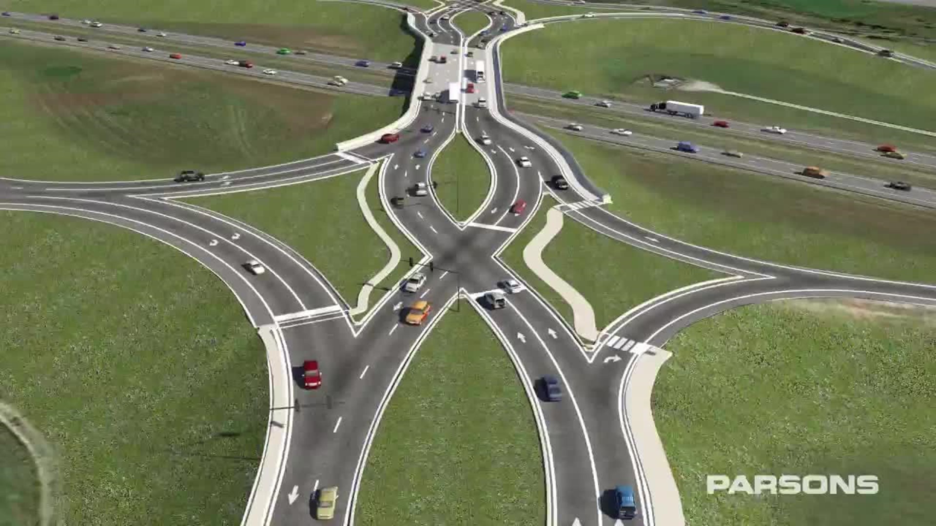 Diverging diamond interchange now open at Campus Parkway and I-69 ...