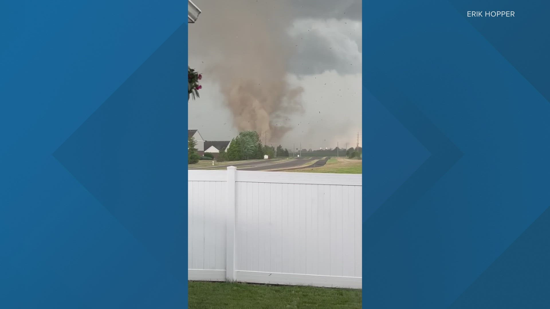 Erik Hopper shared video of a tornado hitting Johnson County on June 25, 2023.