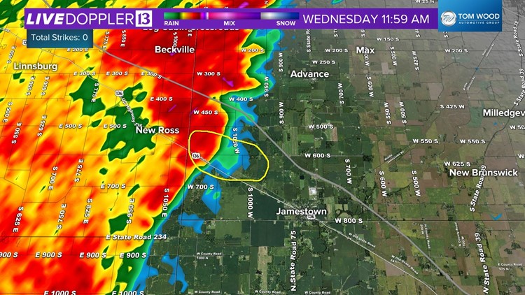 NWS confirms tornado in Montgomery county Wednesday | wthr.com