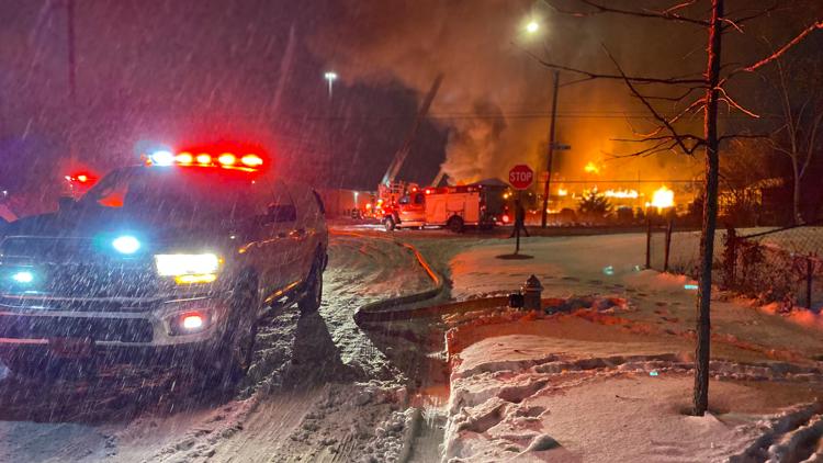 Crews battle large building fire on Indy’s east side