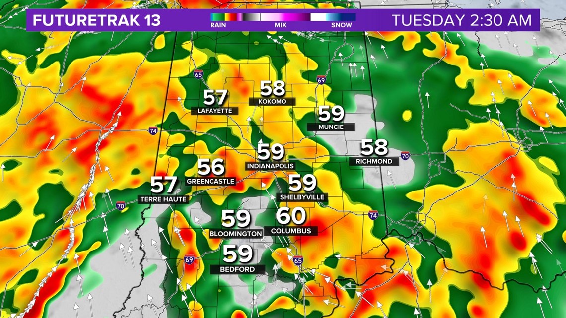 Balmy and wet week ahead for central Indiana