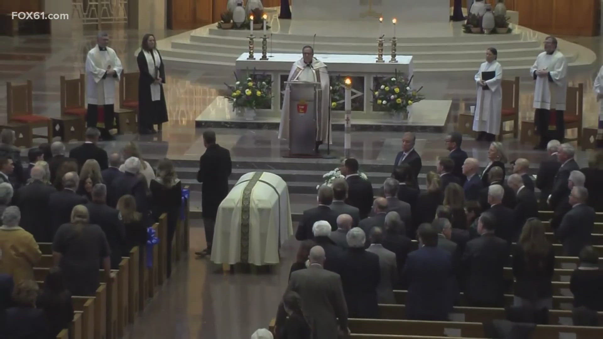 Connecticut paid tribute to the late Gov. Jodi Rell at her funeral in Hartford Tuesday.
