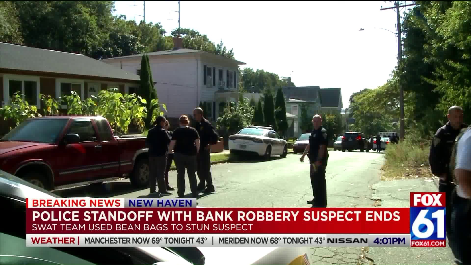 New Haven standoff over; bank robbery suspect in police custody