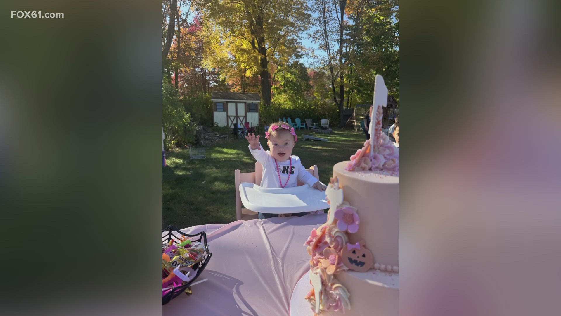 A family with Down Syndrome Association of Connecticut celebrated Olivia's first birthday as the non-profit raised $159K.