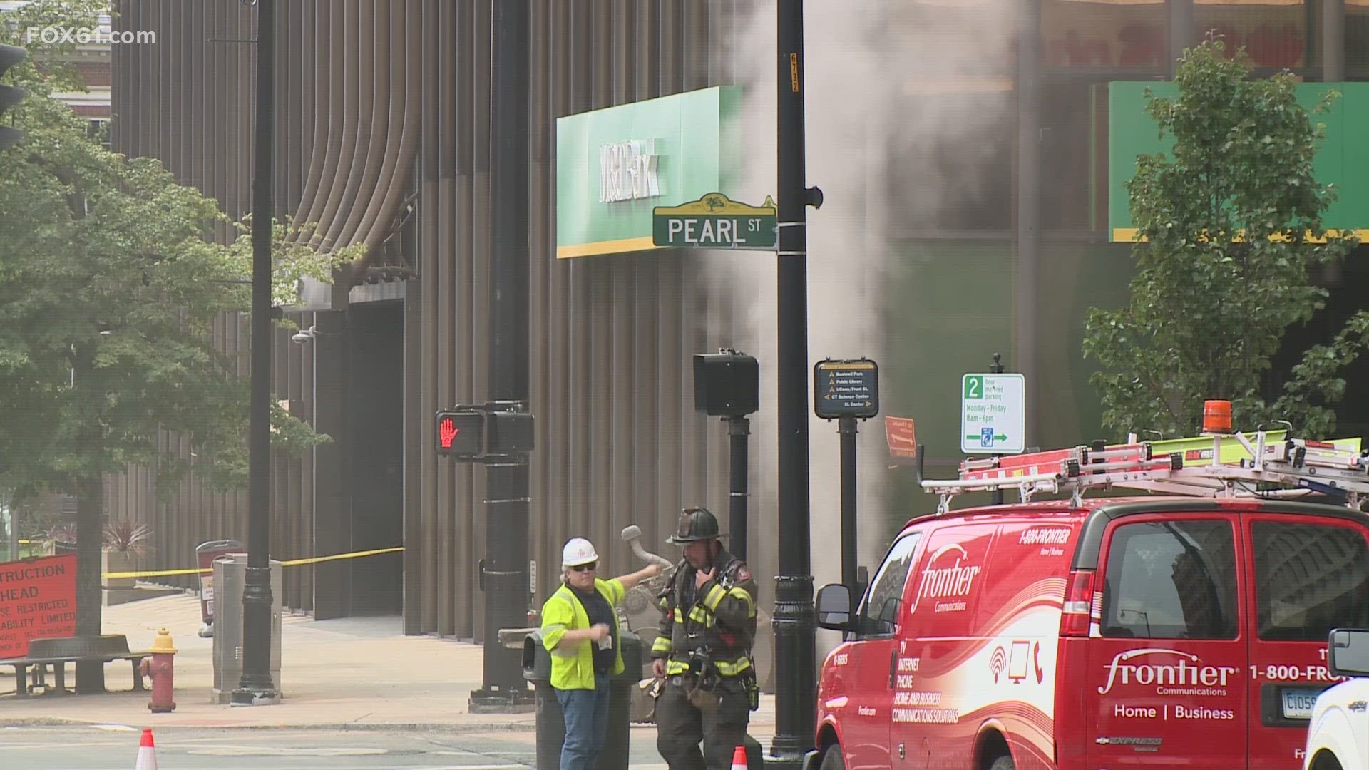 A gas leak in Hartford has been contained after causing residents of several Downtown Hartford apartment buildings  to leave  late Monday morning.