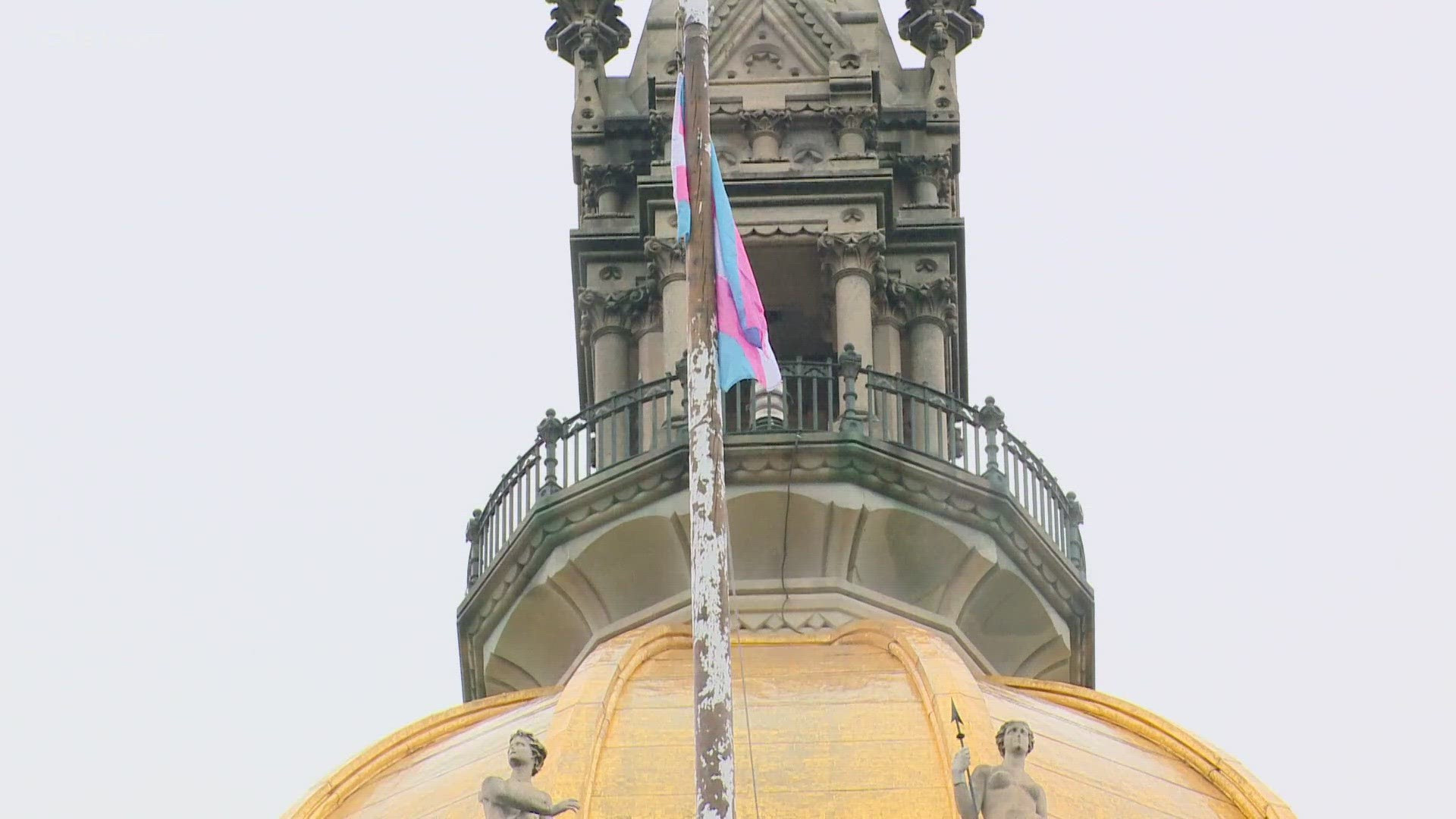 It's only the second time in state history that the Trans Pride flag is flying over the State Capitol. International Transgender Day of Visibility is this Sunday.