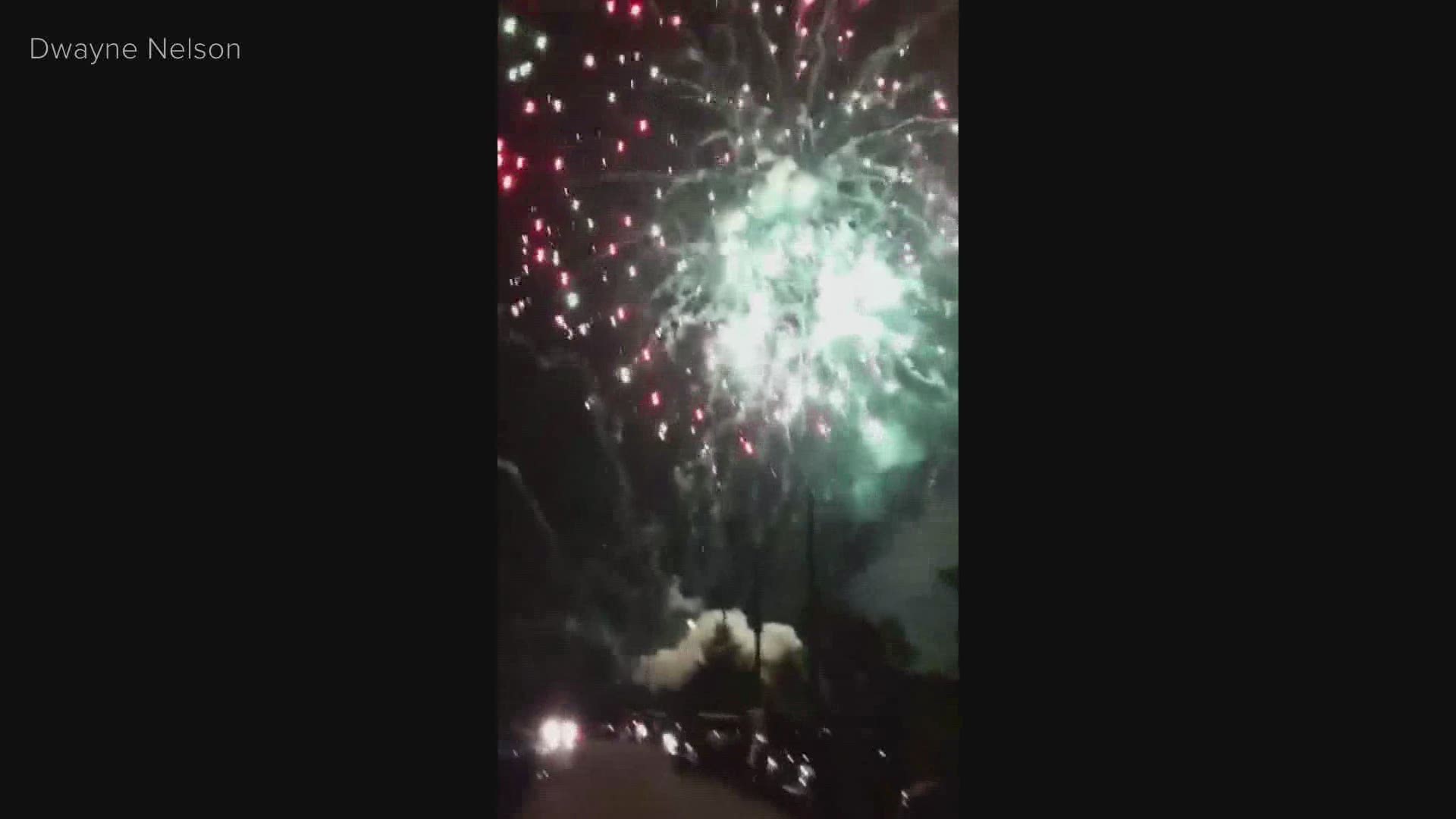 Fireworks shells exploded low to the ground, cutting the Naugatuck display short Thursday night.