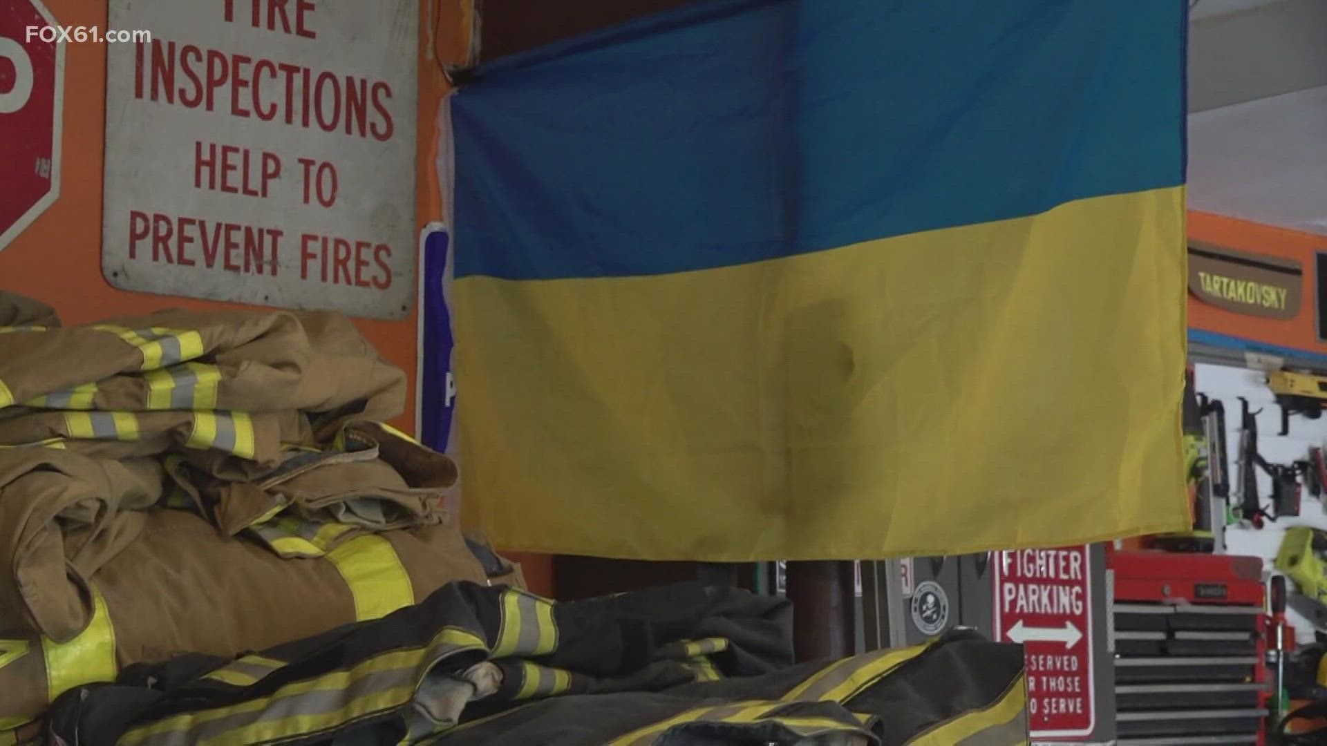 Meriden firefighter Konstantin Tartakovsky has collected hundreds of firefighting equipment to send to Ukraine to help in the war.