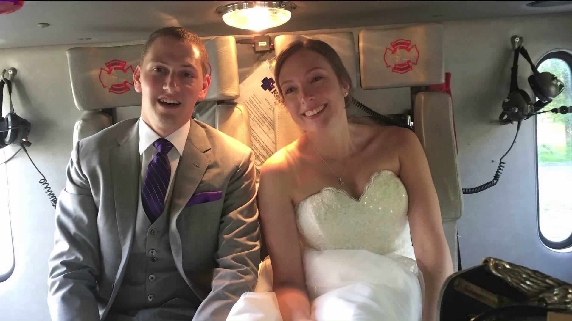 Wedding couple gets sweet ride to church