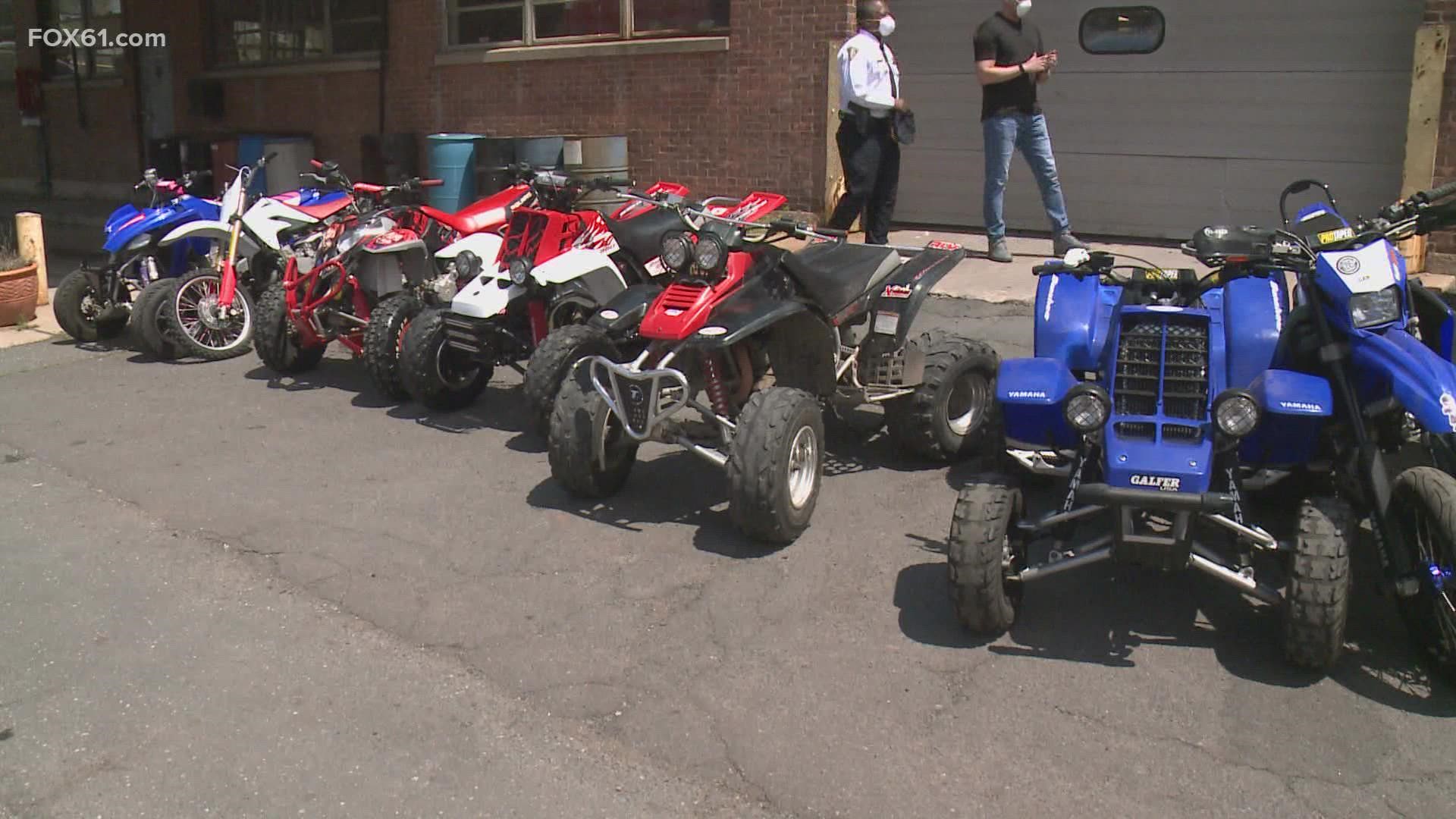 Police in Waterbury arrested and charged three people Friday for the illegal use of off-road vehicles on city streets