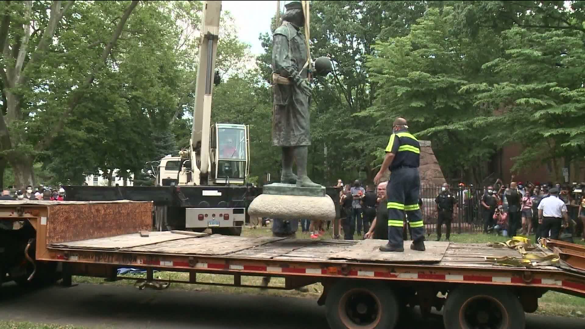 The statue was removed in June as controversy grew over its presence, and after it was vandalized