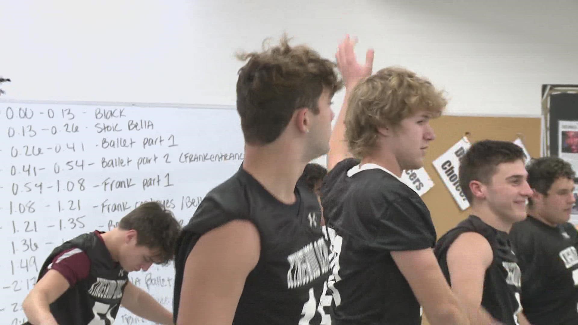 Kingswood Oxford School football team in West Hartford stepped off the field for ballet class.