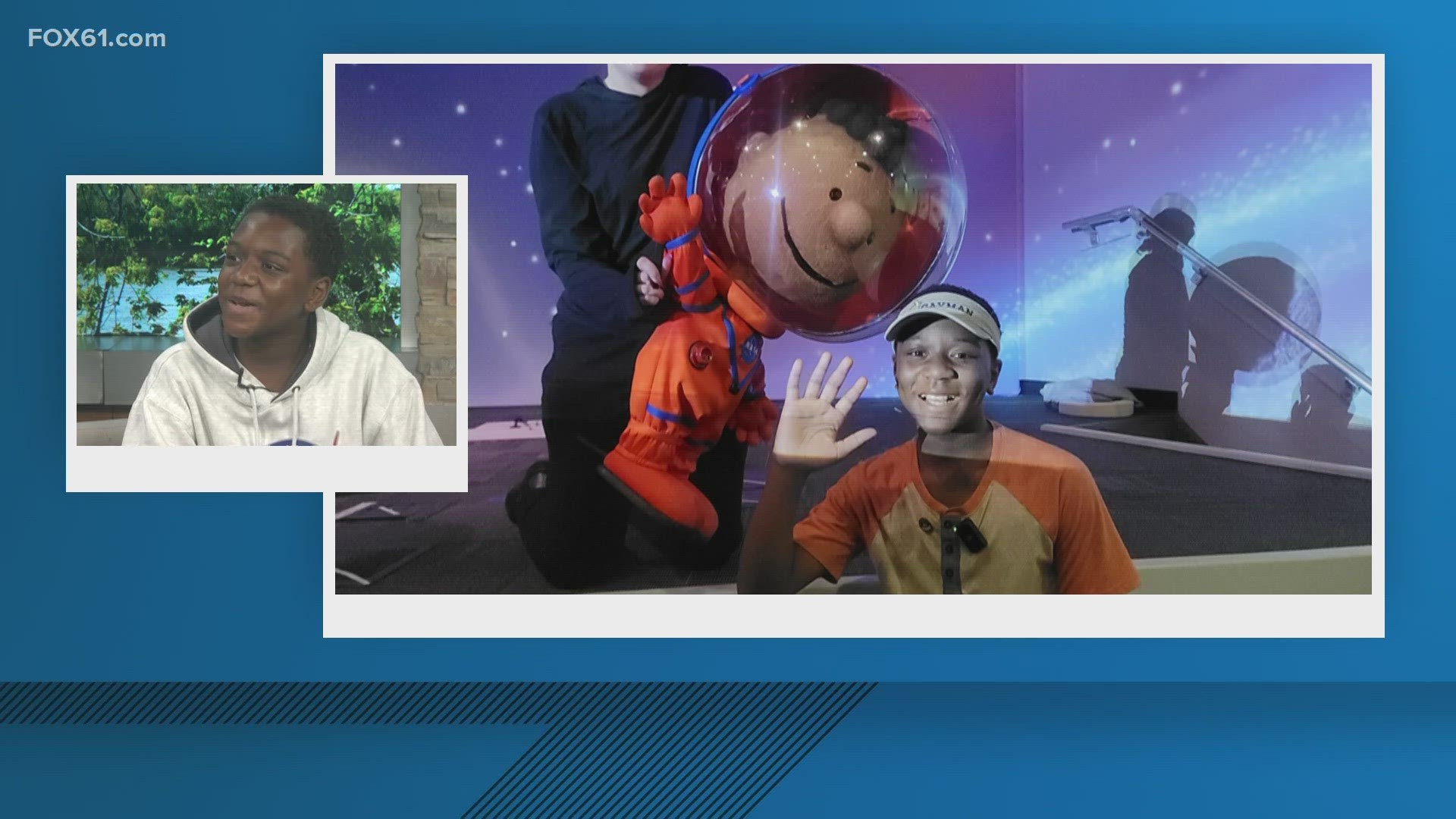 Corey Phaire of Danbury is the voice of PEANUTS' Franklin in the new show "All Systems are Go" at the Kennedy Space Center.