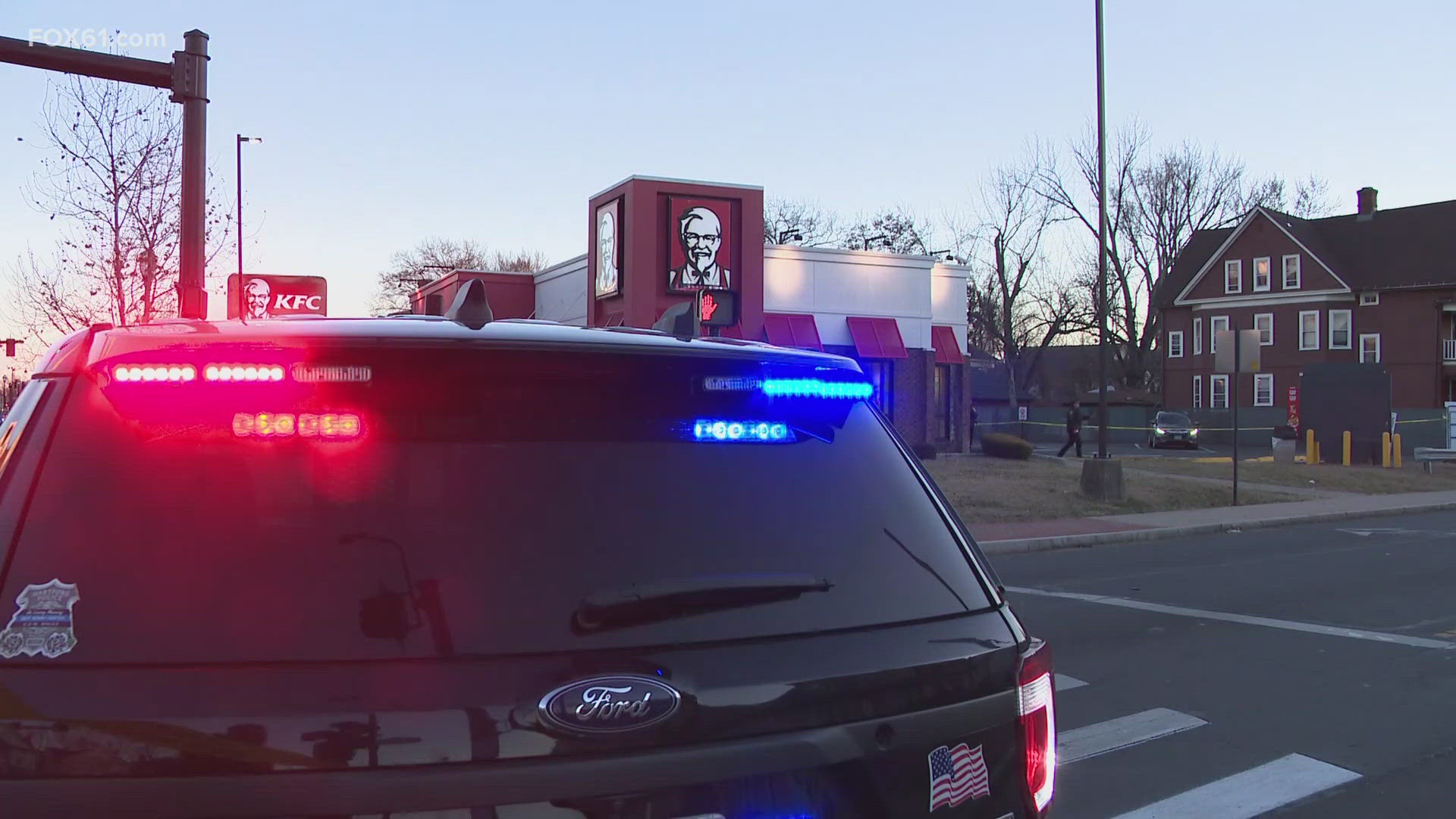 A large police presence has formed at the 700 block of Albany Avenue early Friday evening. The investigation seems to be centered around a KFC restaurant. 