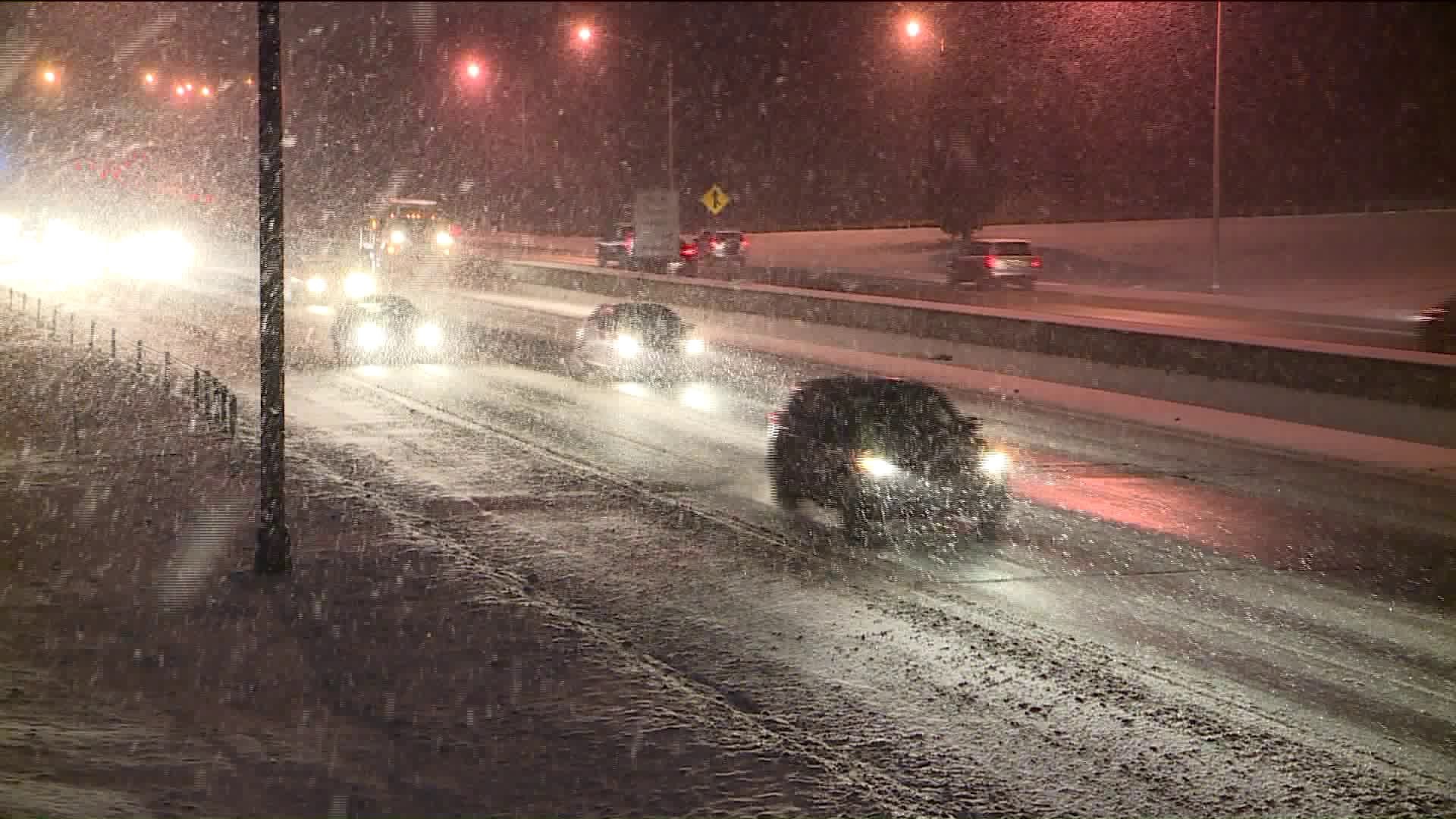 Drivers react to 3rd round of snow in Connecticut this week