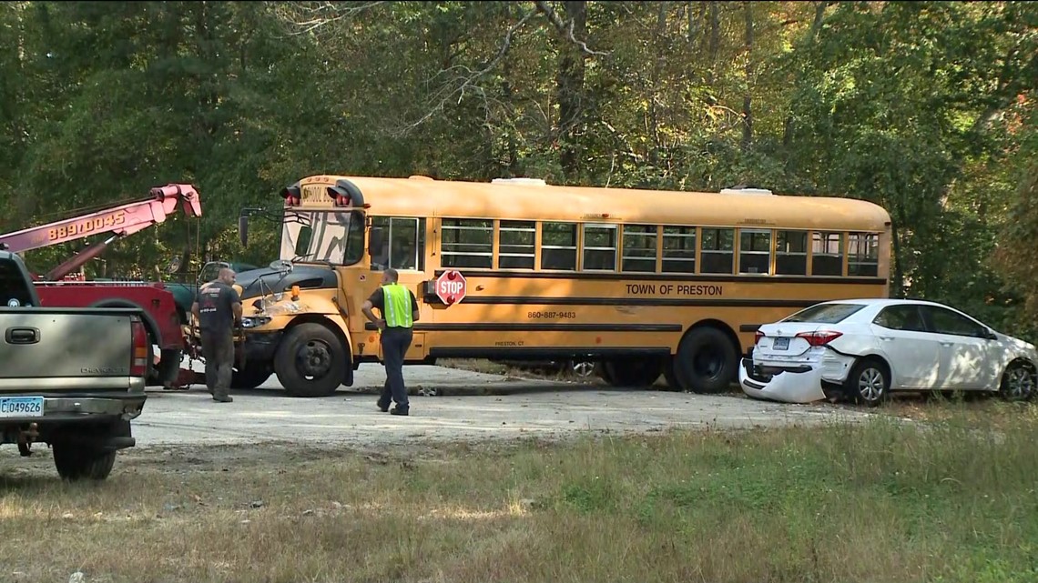 Route 2 in Preston reopened following bus vs. car accident | fox61.com