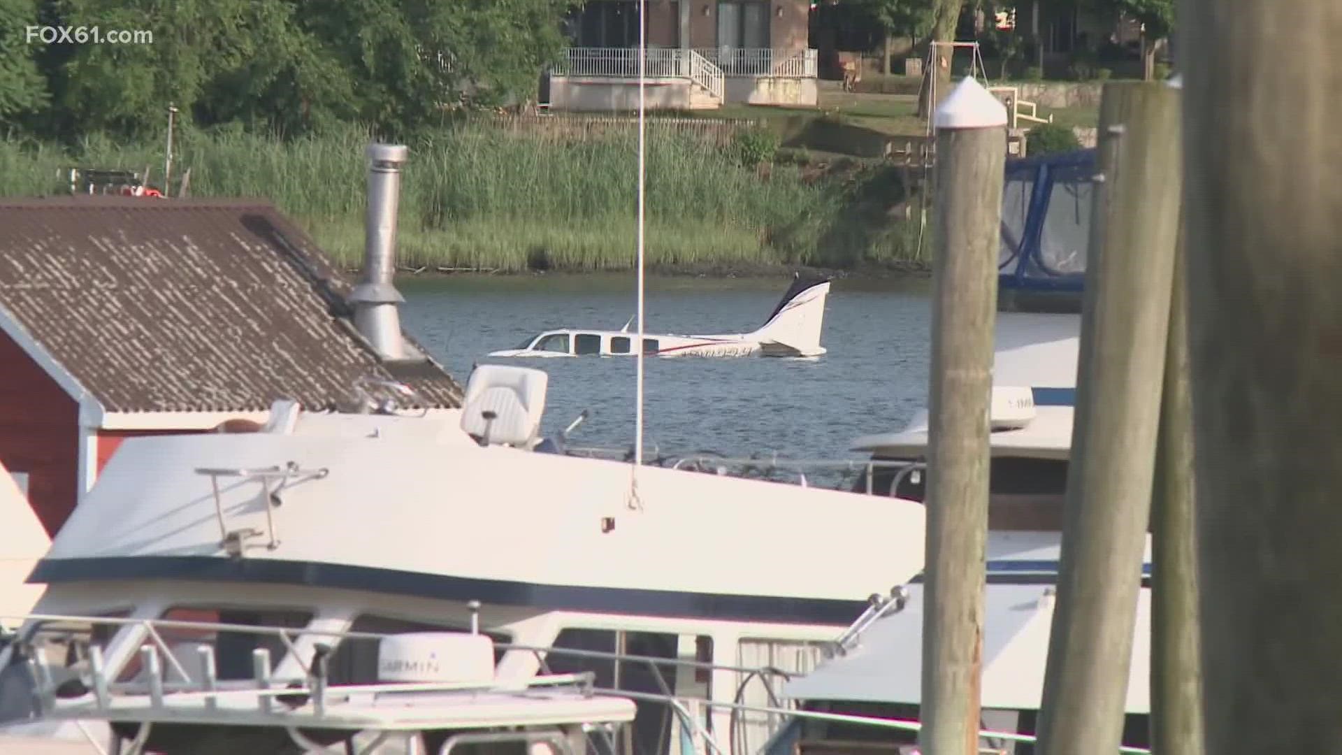 A  Beechcraft Bonanza single engine 6 passenger plane landed in the Quinnipiac river when it was headed toward New Bedford Mass. on Thursday at around 5:30 p.m. the