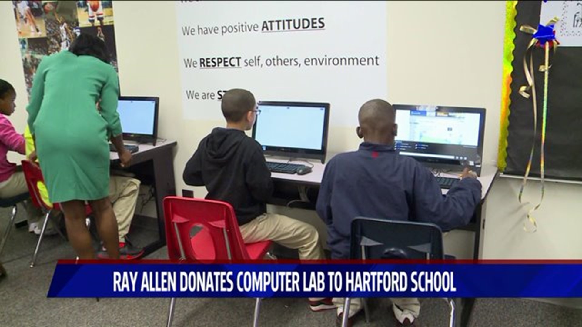 Ray Allen Donates Comptuer Lab To Hartford School