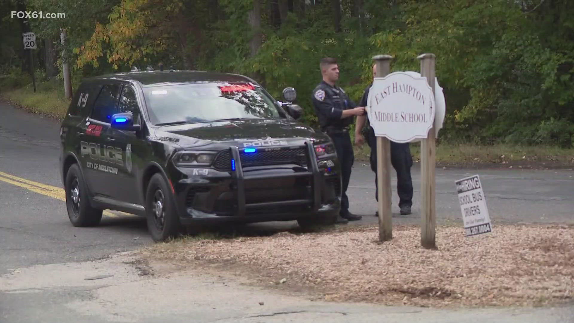 Officers responded to the middle school on Tuesday afternoon before moving on to the high school.