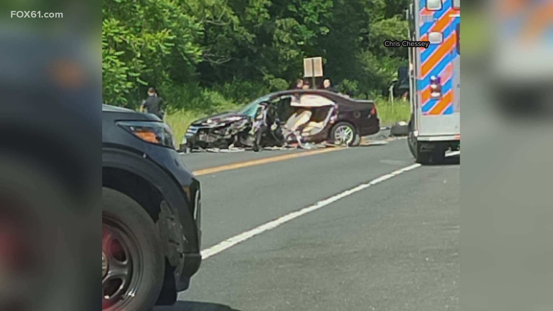 Police say both directions between Route 5 and Pearl Street's on and off-ramps were closed for an "extended duration."