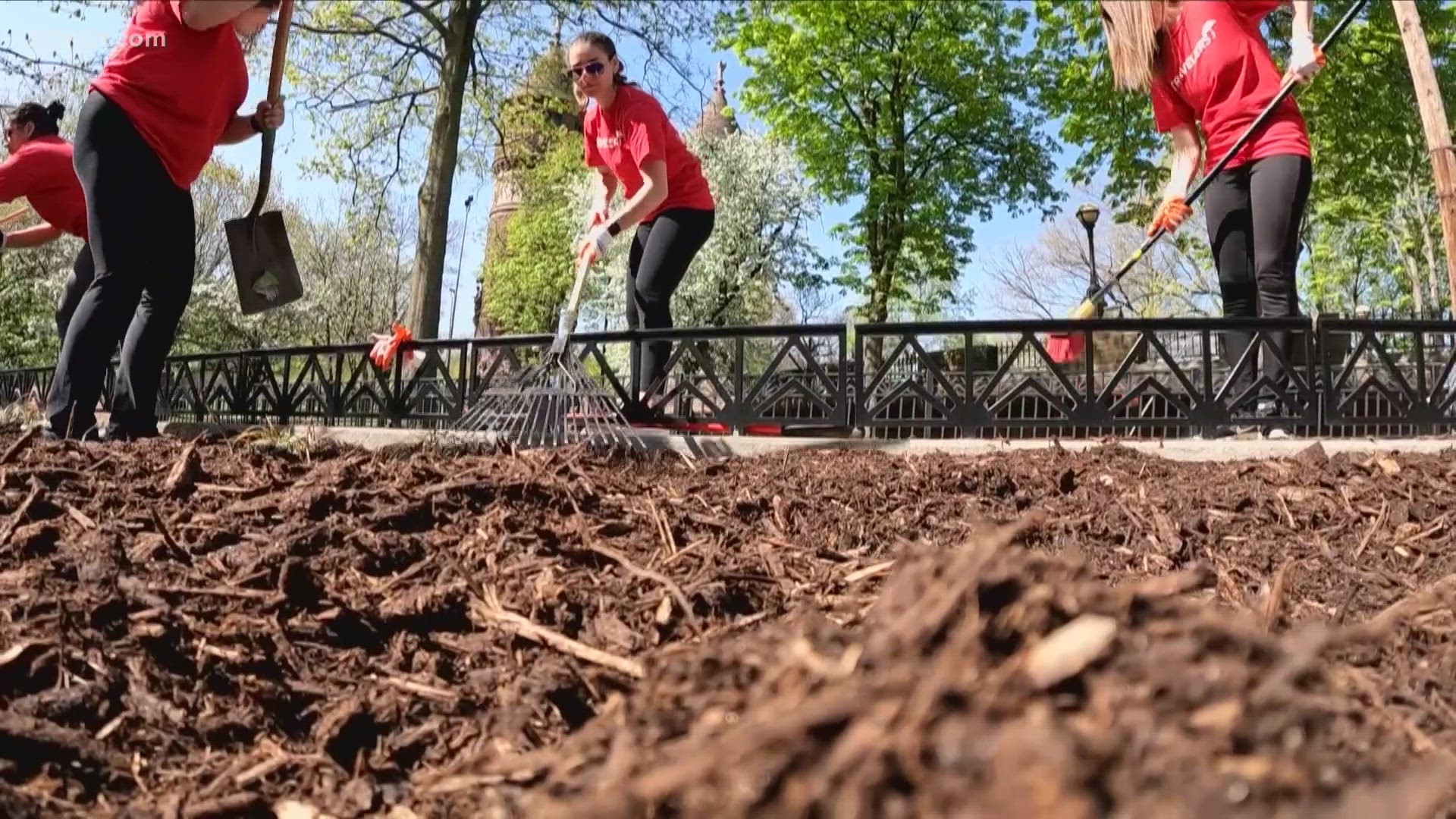 Travelers made a point to visit spots across Greater Hartford for Earth Day projects.
