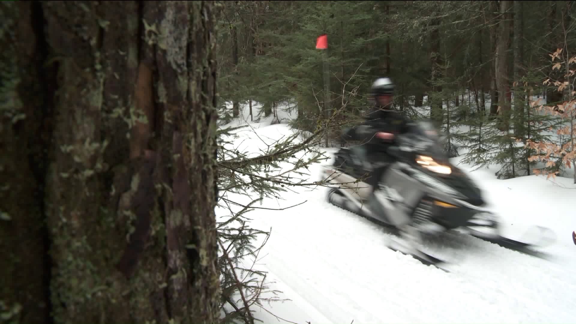 Exploring winter atop a snowmobile in Vermont