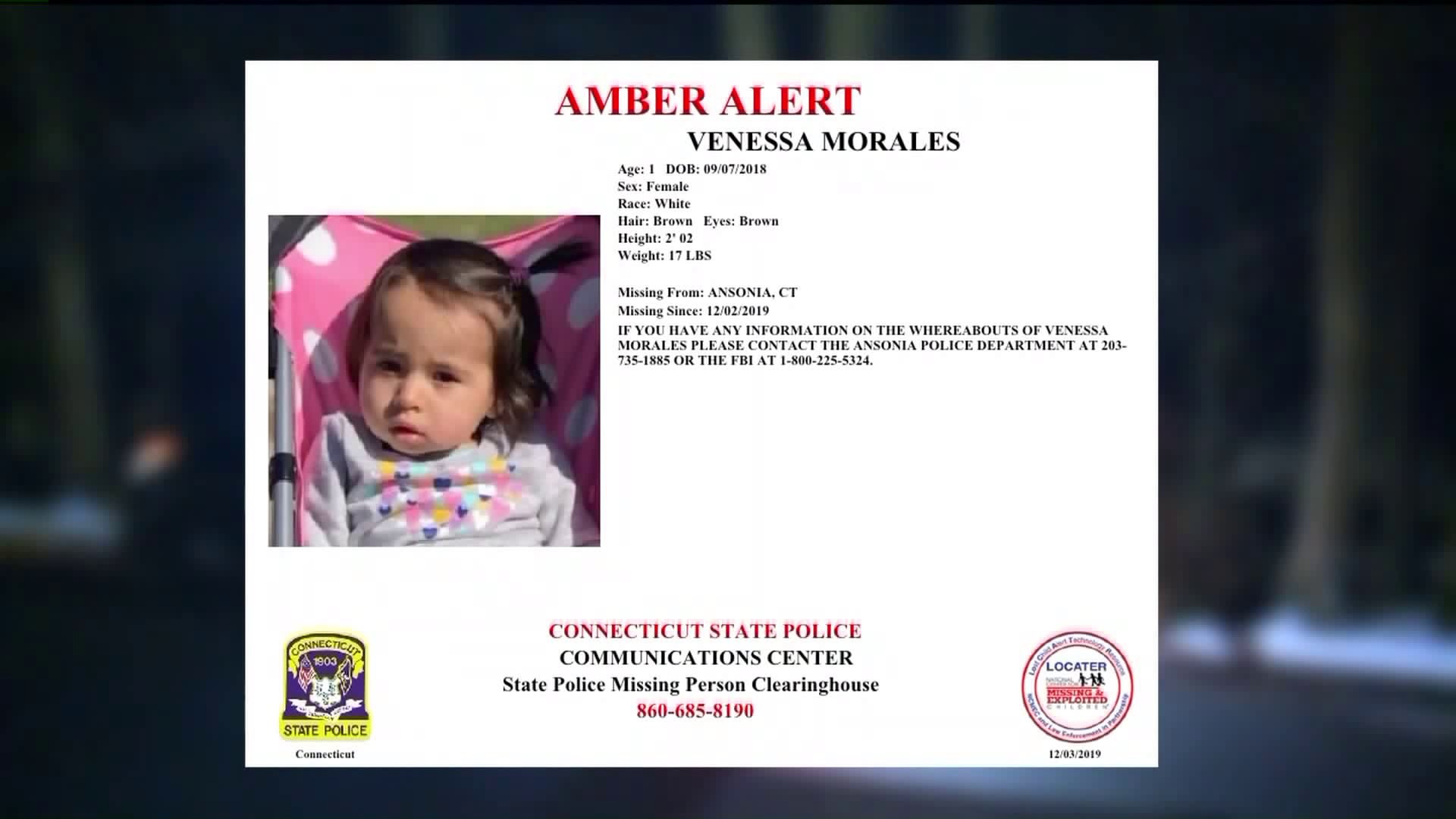 Vanessa Morales missing for a week; Ansonia police continue investigation of missing 1-year-old, death of mom