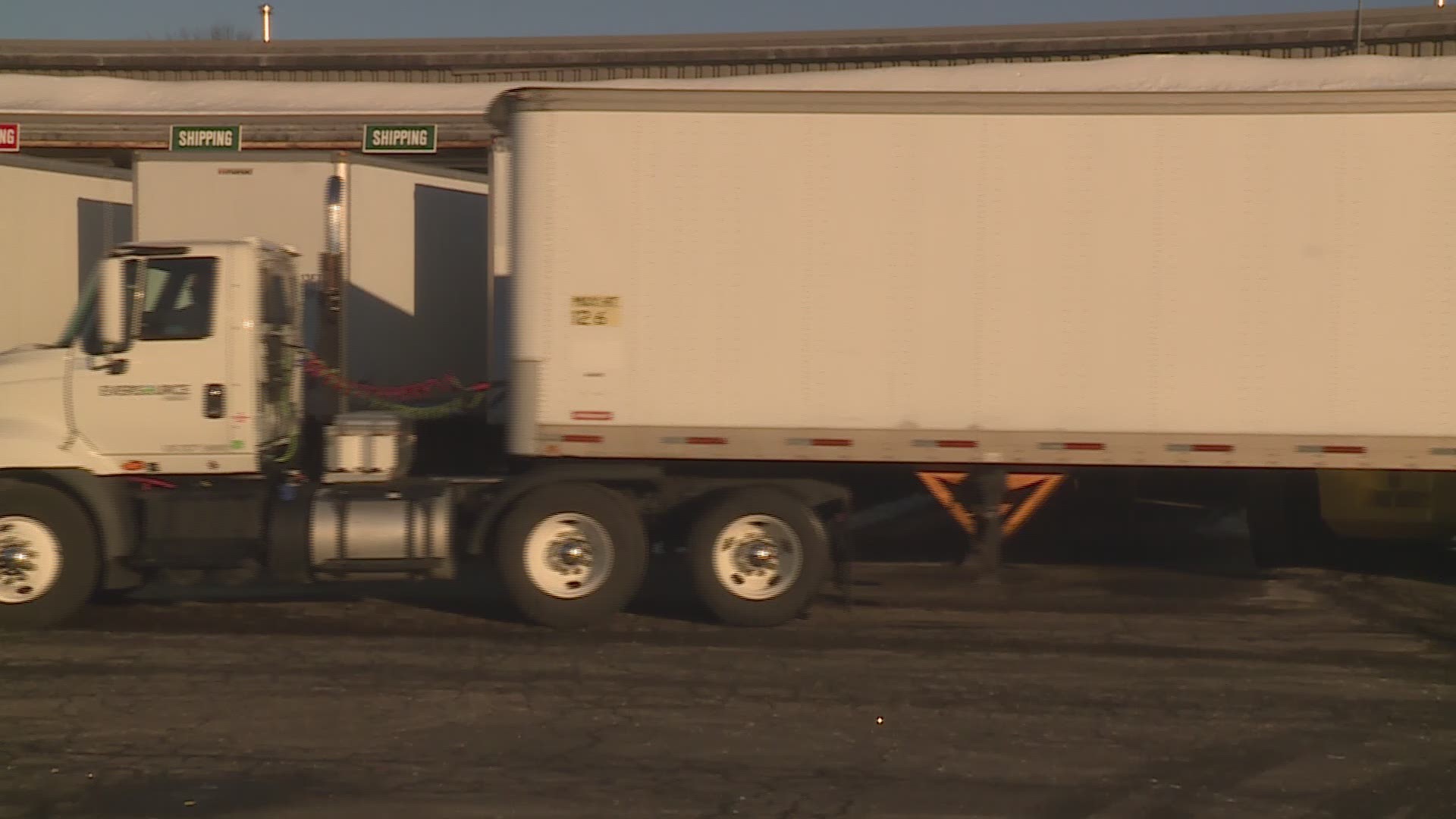 Crews loaded up on supplies at the company’s warehouse in Berlin preparing for a weather event it says could leave up customers in the dark.