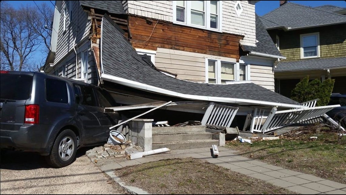 2 People Injured After Car Slams Into Home In Hamden, Porch Collapses ...