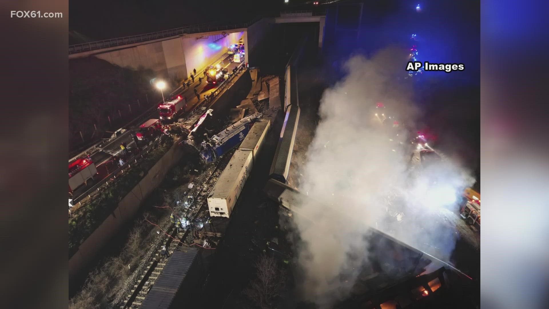 About 350 people were traveling on the passenger train that collided with a freight train.