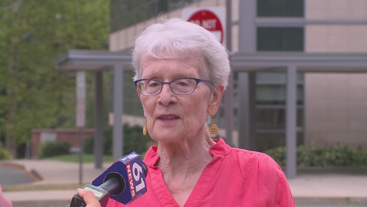 West Hartford crossing guard, 85, encourages drivers to slow down in school zones