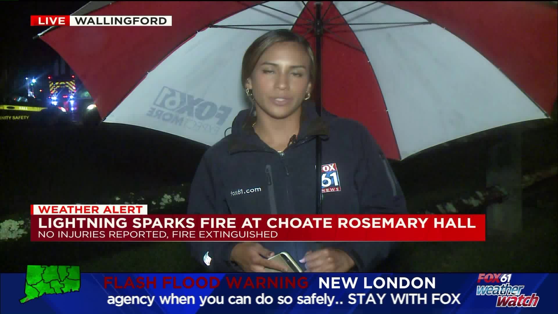 Lightning sparks fire at Choate Rosemary Hall
