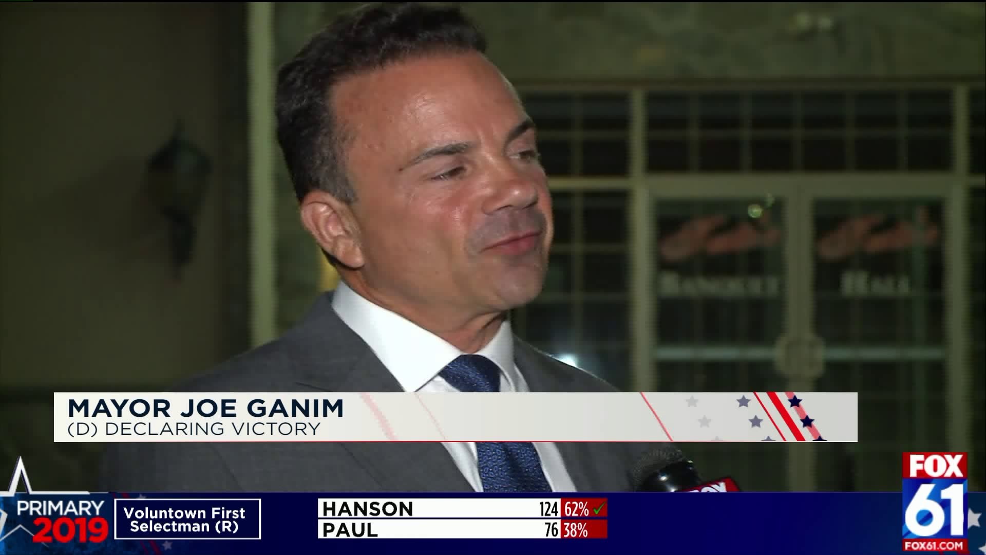 Mayor Joe Ganim reaction to primary win in Bridgeport
