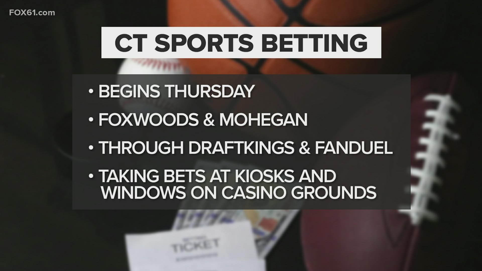 The Connecticut Lottery Corporation, meanwhile, is aiming to roll out the first phase of retail and online sports betting during the first week of October.