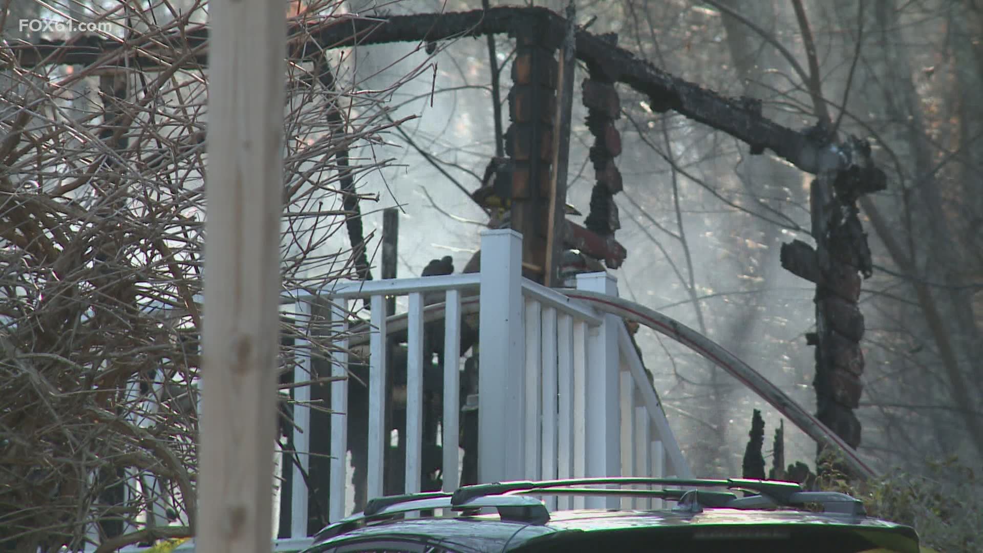 One person was injured in the fire at the home, where two people live. The cause is under investigation.