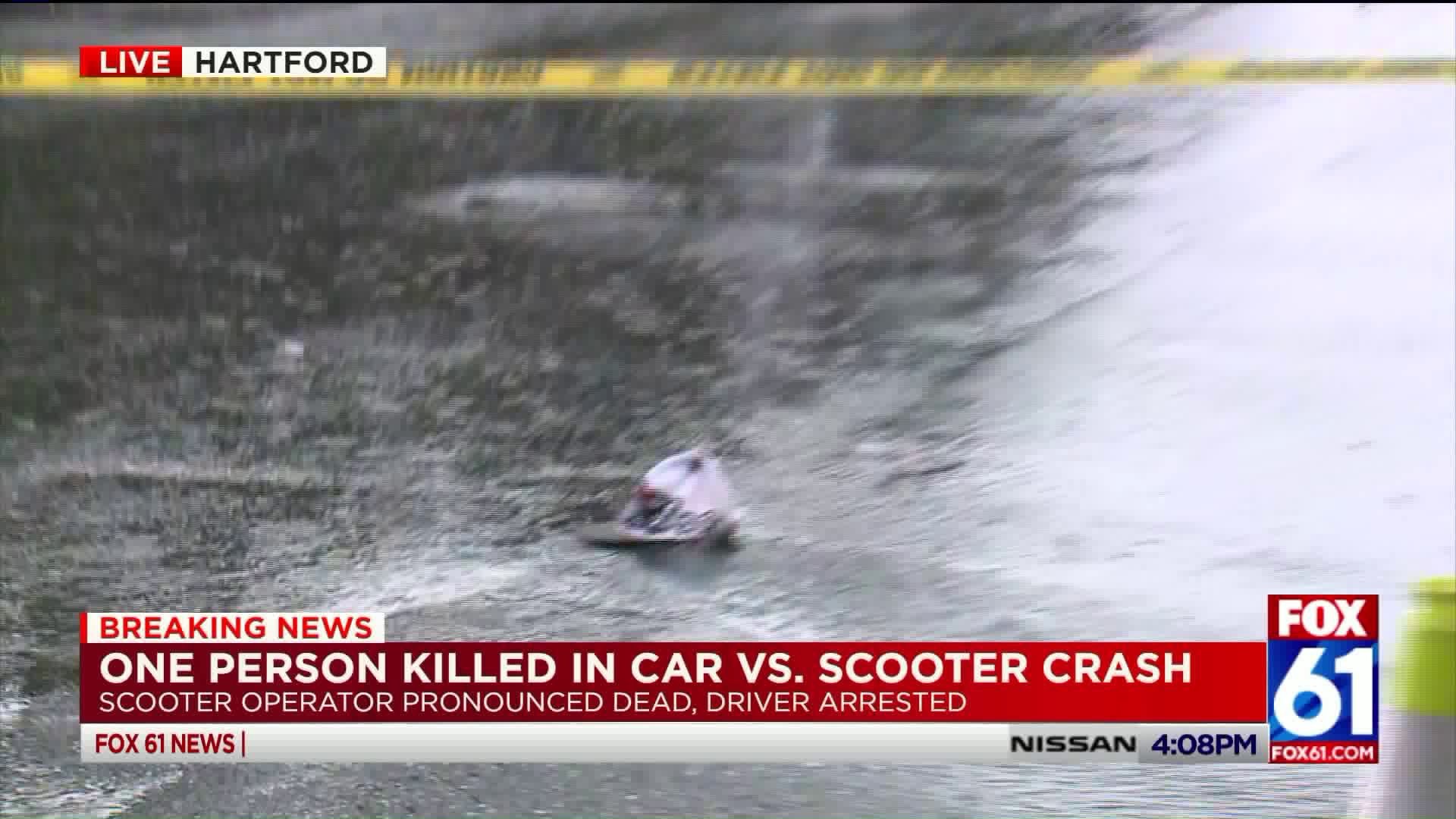 Car vs. Scooter crash in Hartford