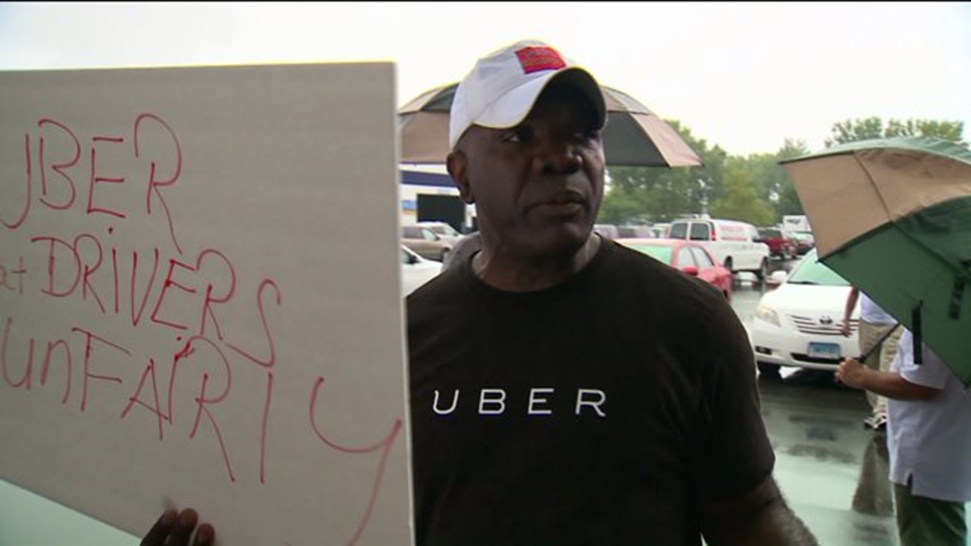 UBER drivers in Hartford protest rate change
