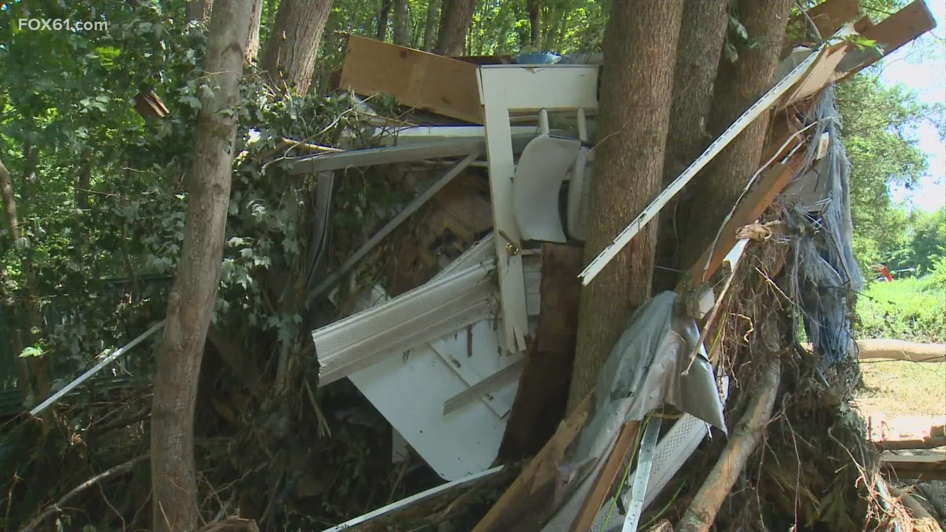 Cleanup continues in Southbury after Western Connecticut was drenched with heavy flood waters.