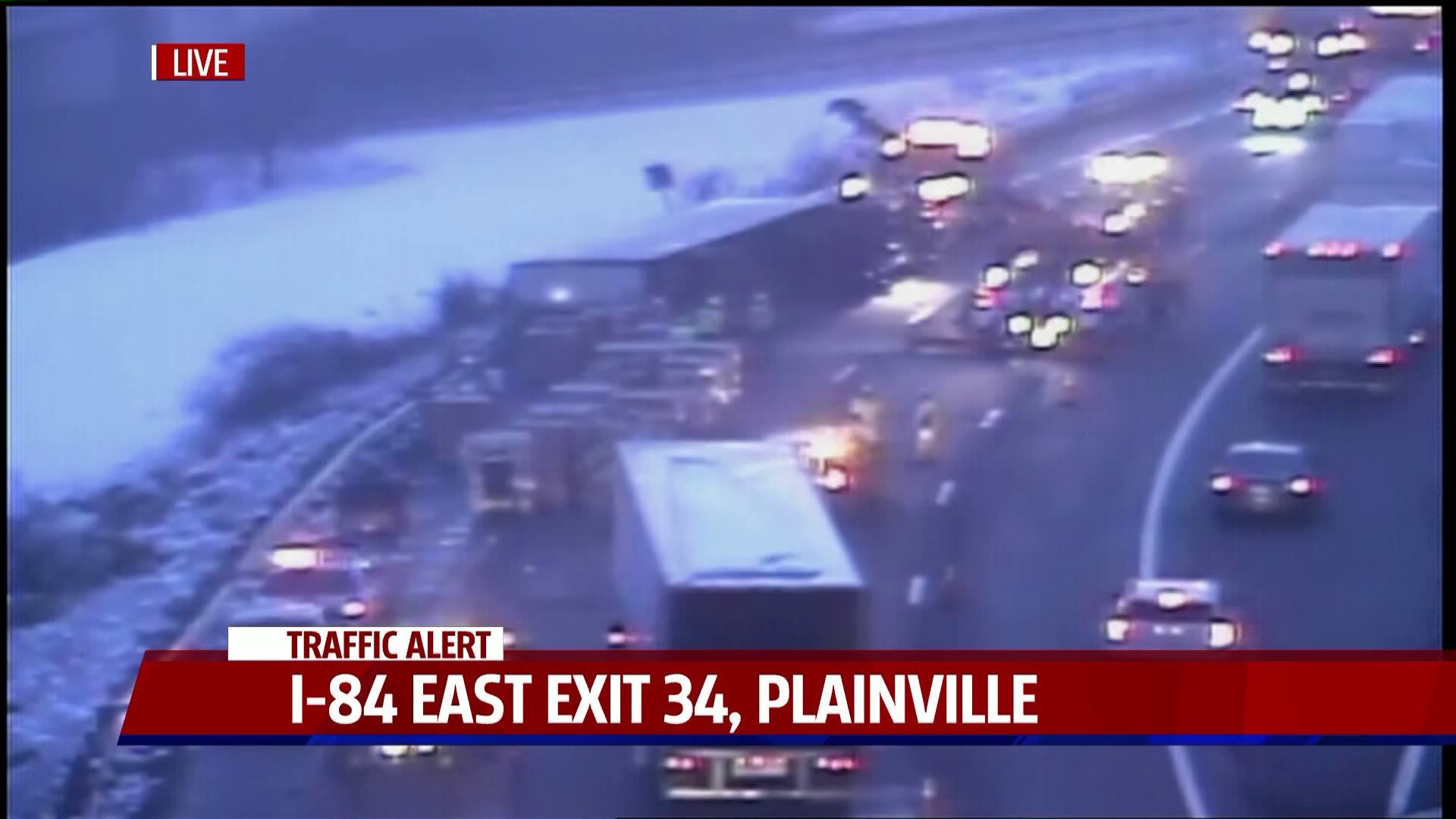 Highway cleared in Plainville after morning truck crash