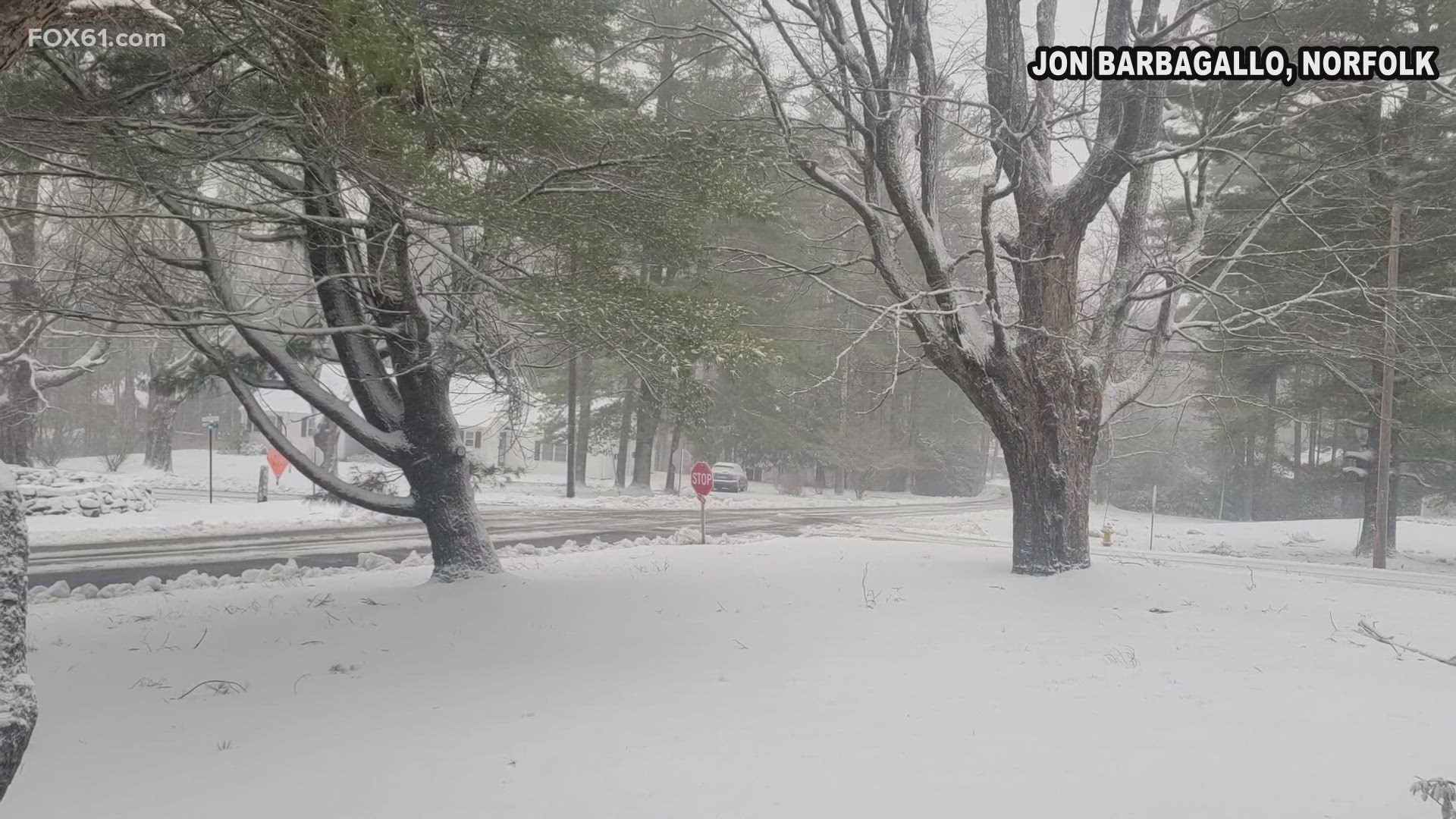 In parts of Connecticut, an icy mix, and even snow, coated roads Thursday morning. Elsewhere in the state, flooding was a problem.
