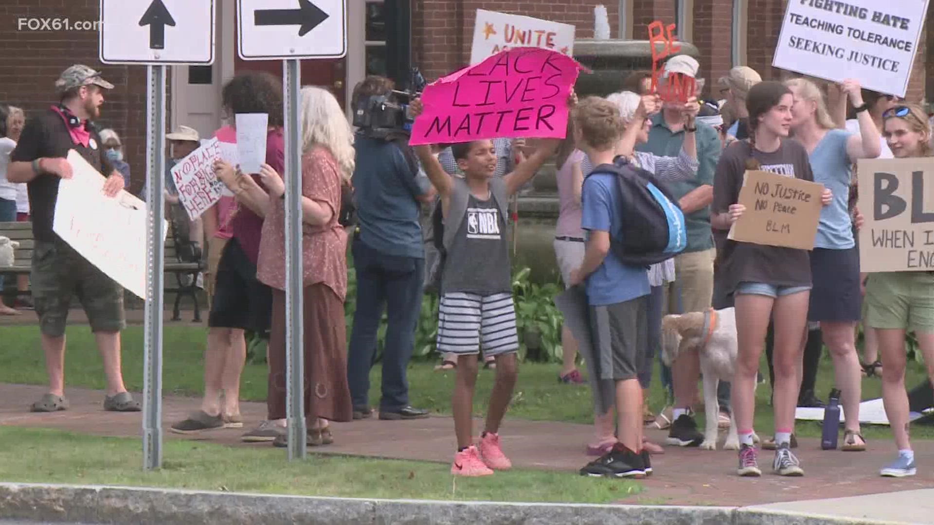 This is after an 11-year-old boy was pushed off a bike by an older man for allegedly racial reasons.