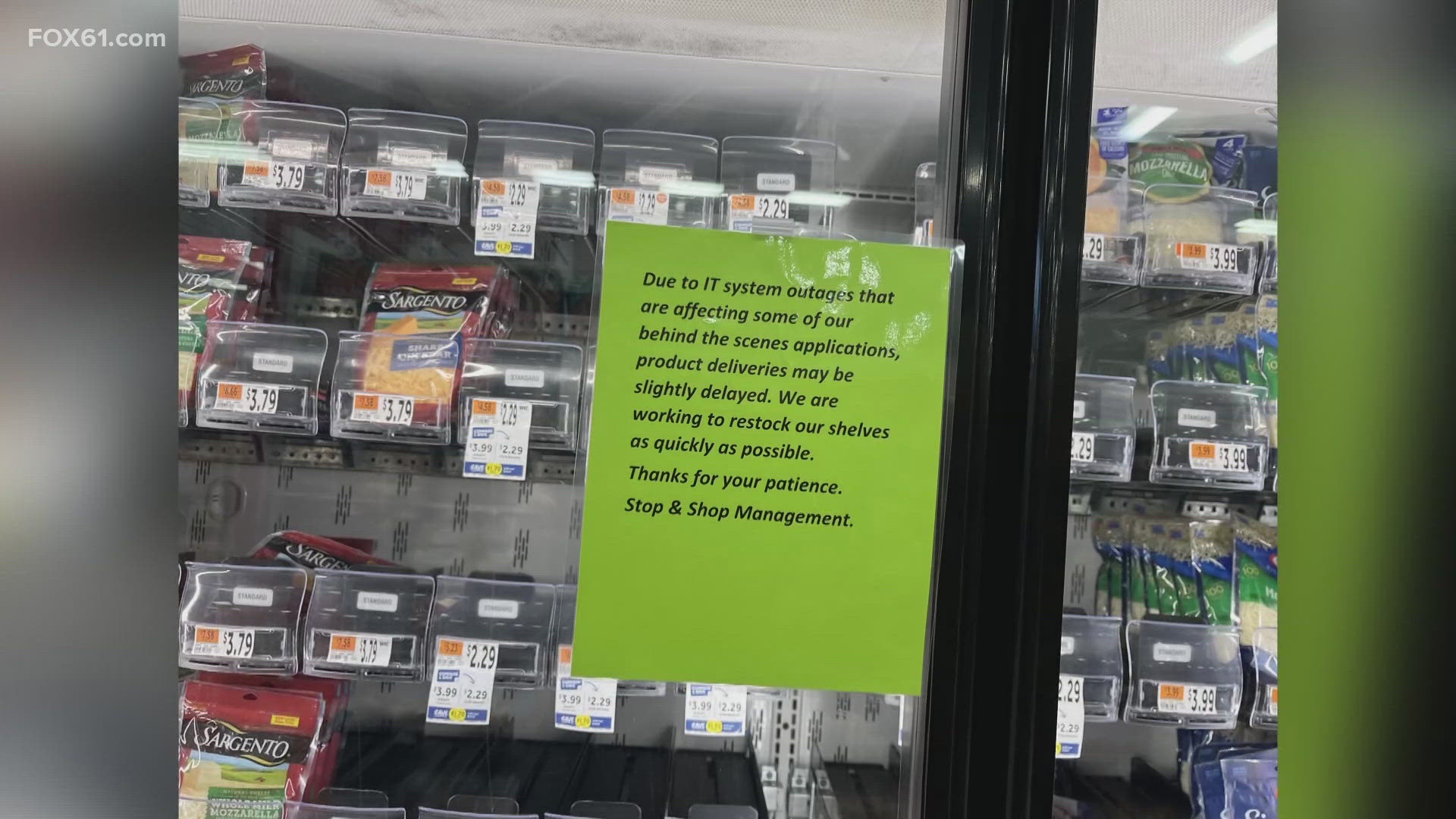 Stop & Shop officials said an IT system outage is the reason behind empty shelves and low supply on some of the essentials.