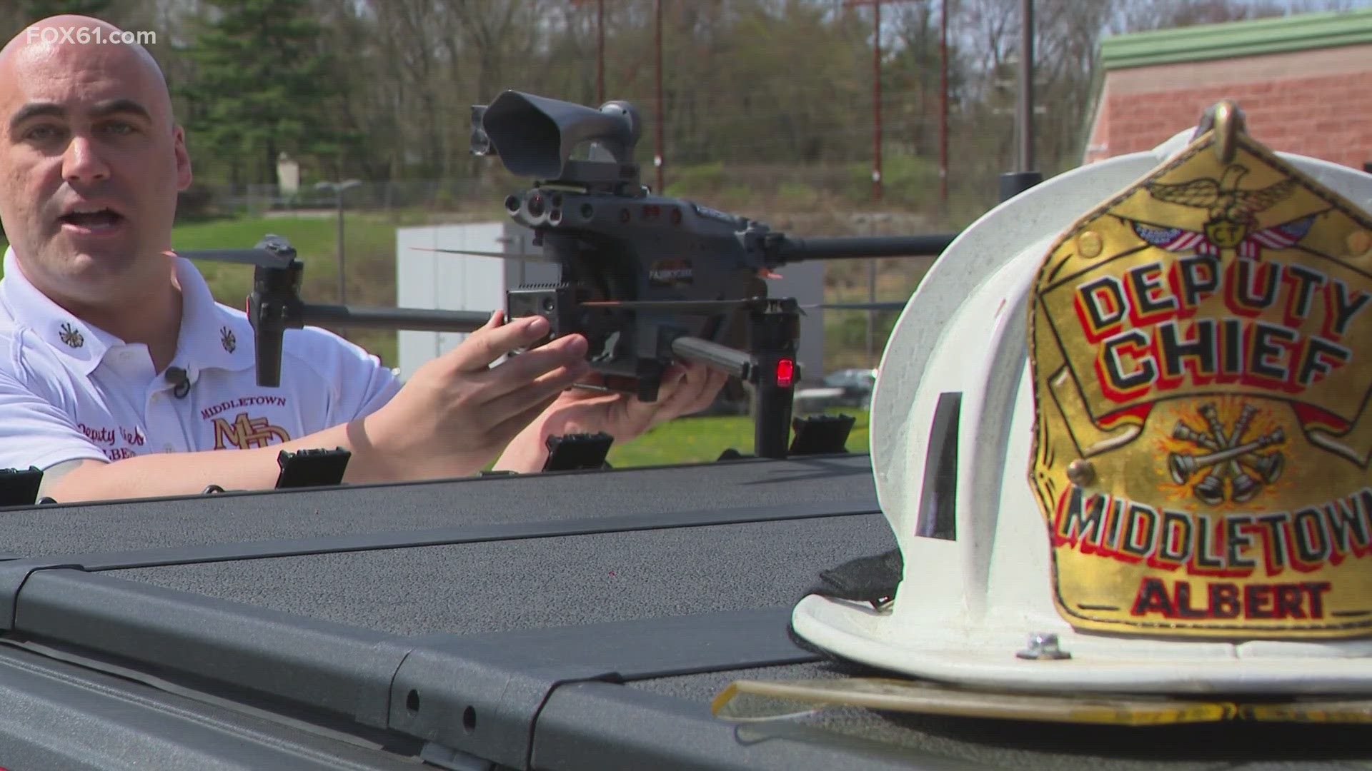 New “Aerial Support Team” flying drones are on-scene in Middletown.